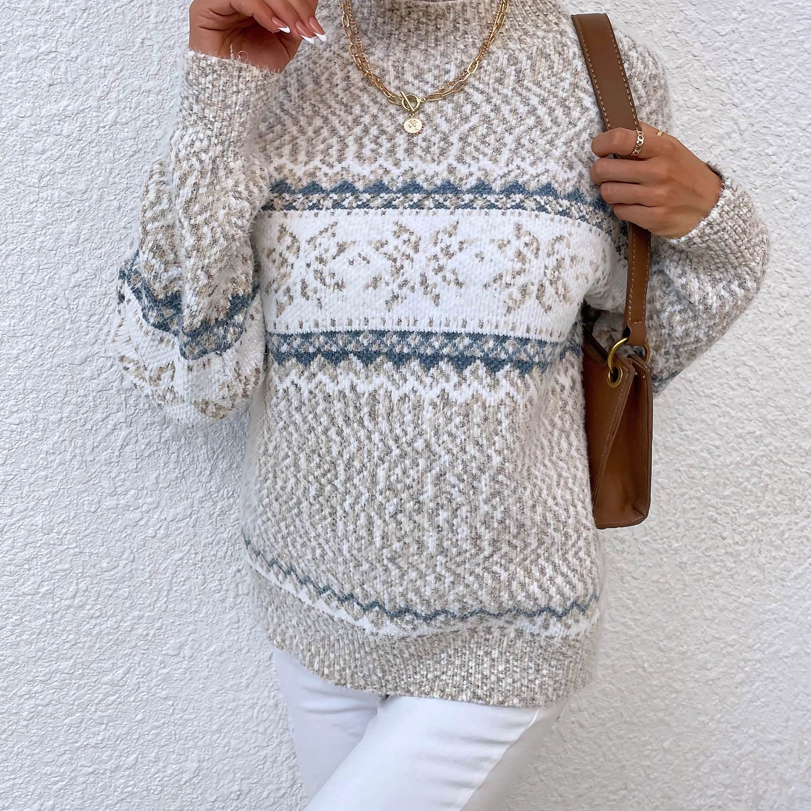 2 PCS Christmas Crewneck Knitted Sweater