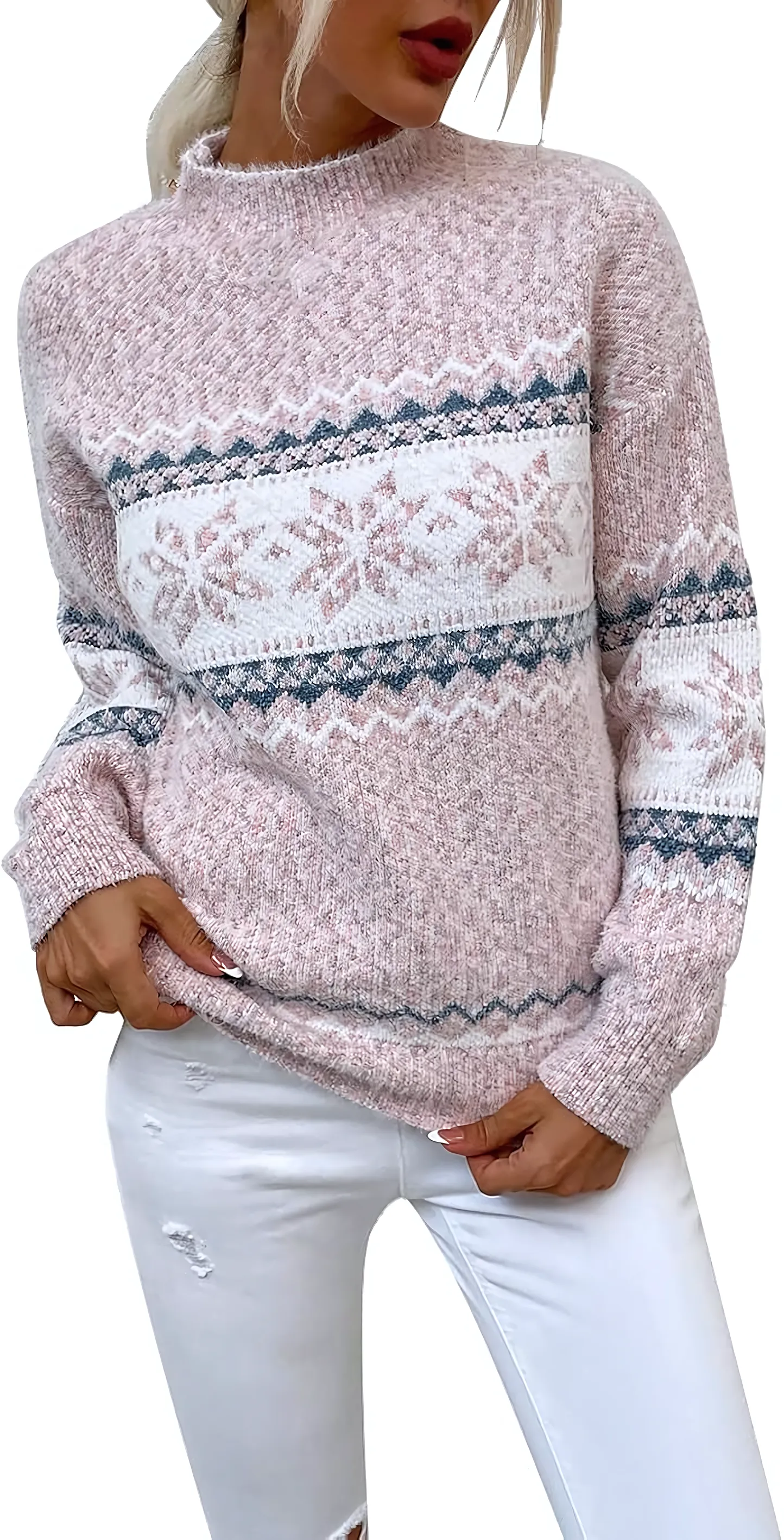 2 PCS Christmas Crewneck Knitted Sweater