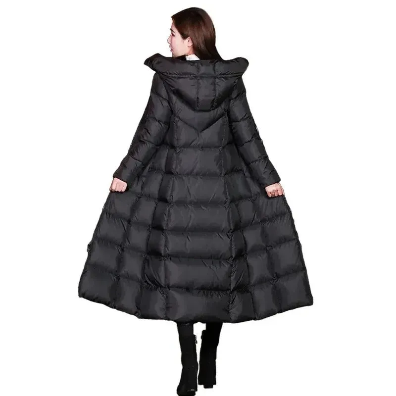 2023 Women's Winter Cold Coats Long Parkas Warm Down Basic Jacket Fashion Cotton Padded Outwear Female Hooded Windproof Overcoat