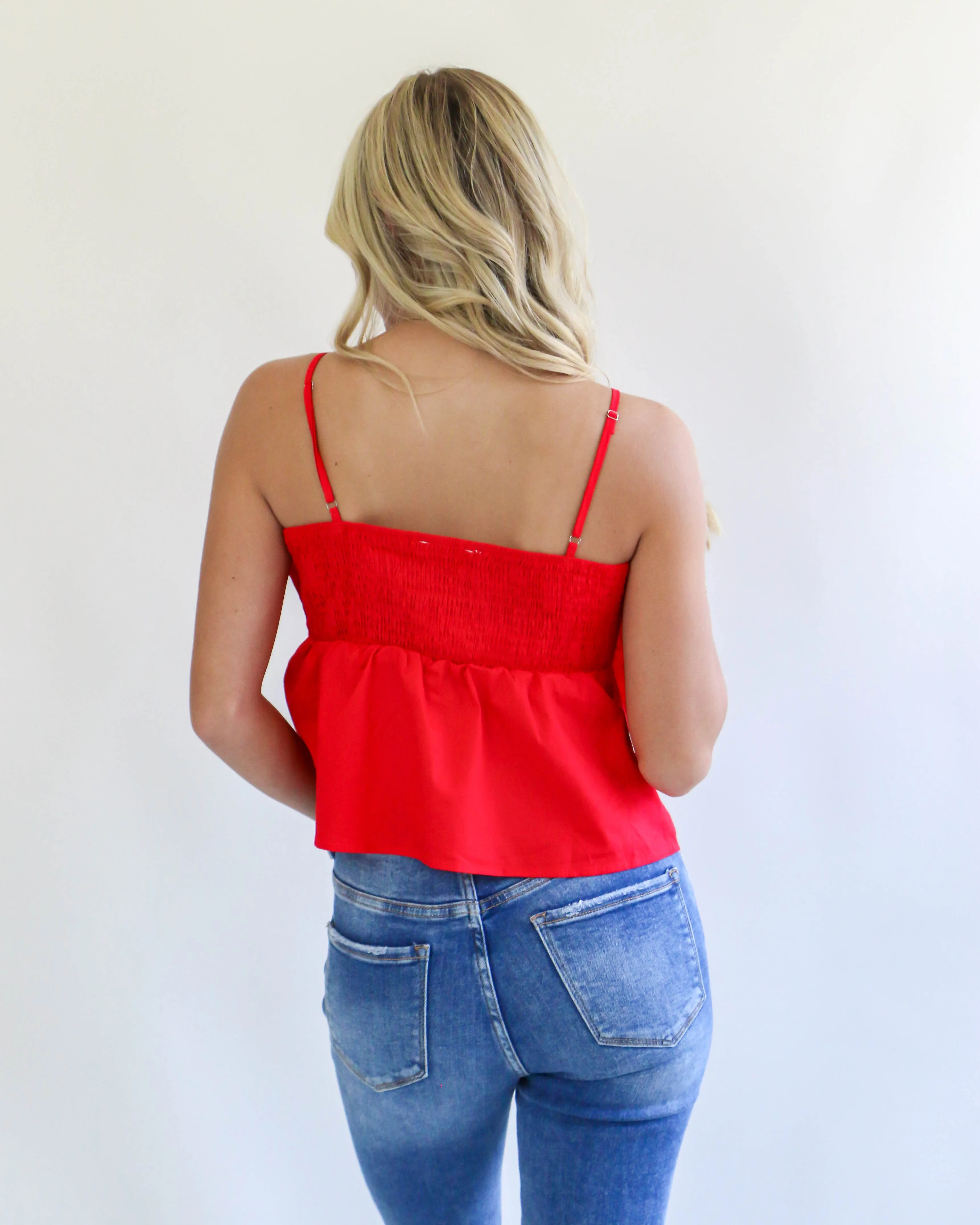 Bow Tie Top in Red