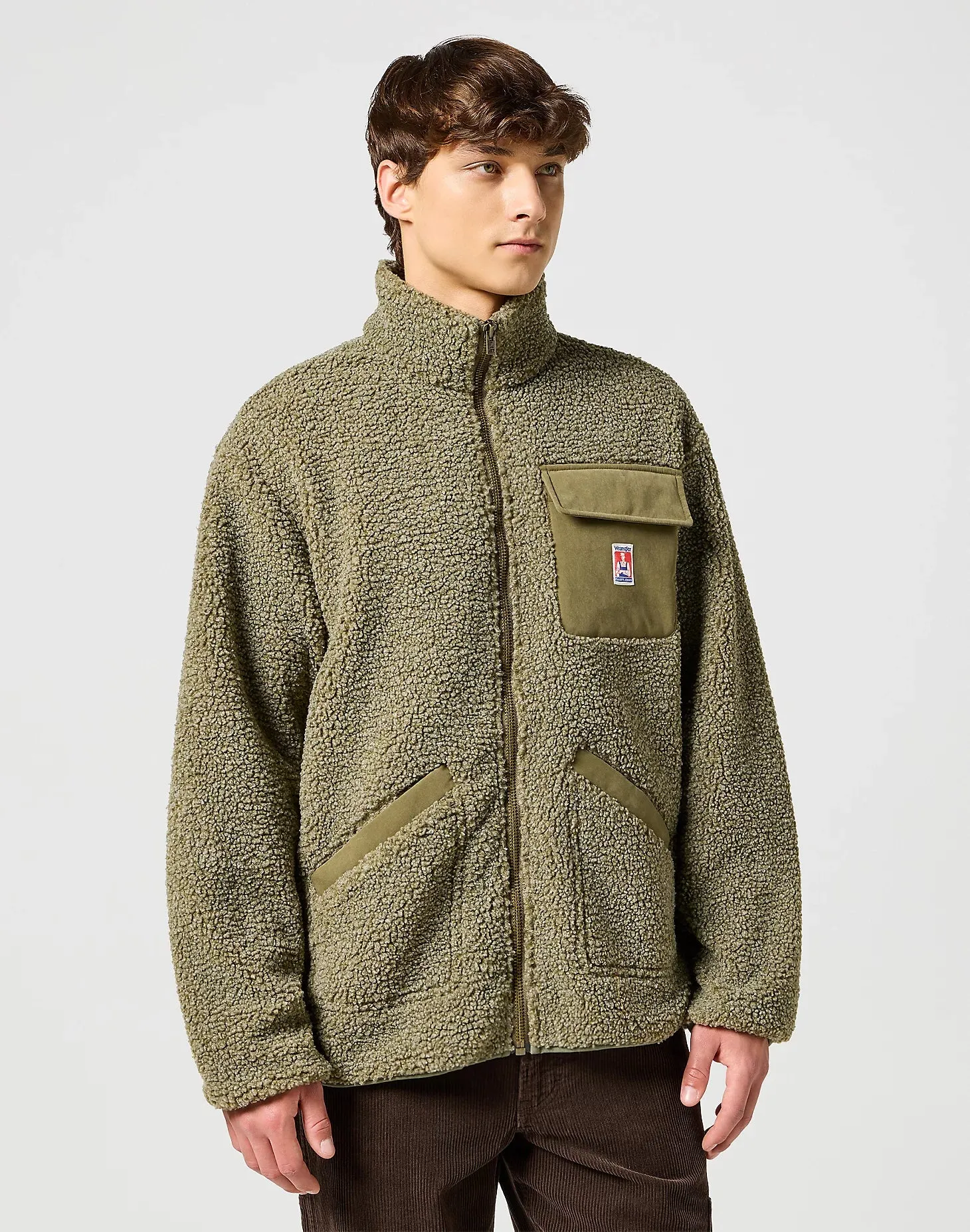 Casey Shearling Fleece Jacket in Ivy Green