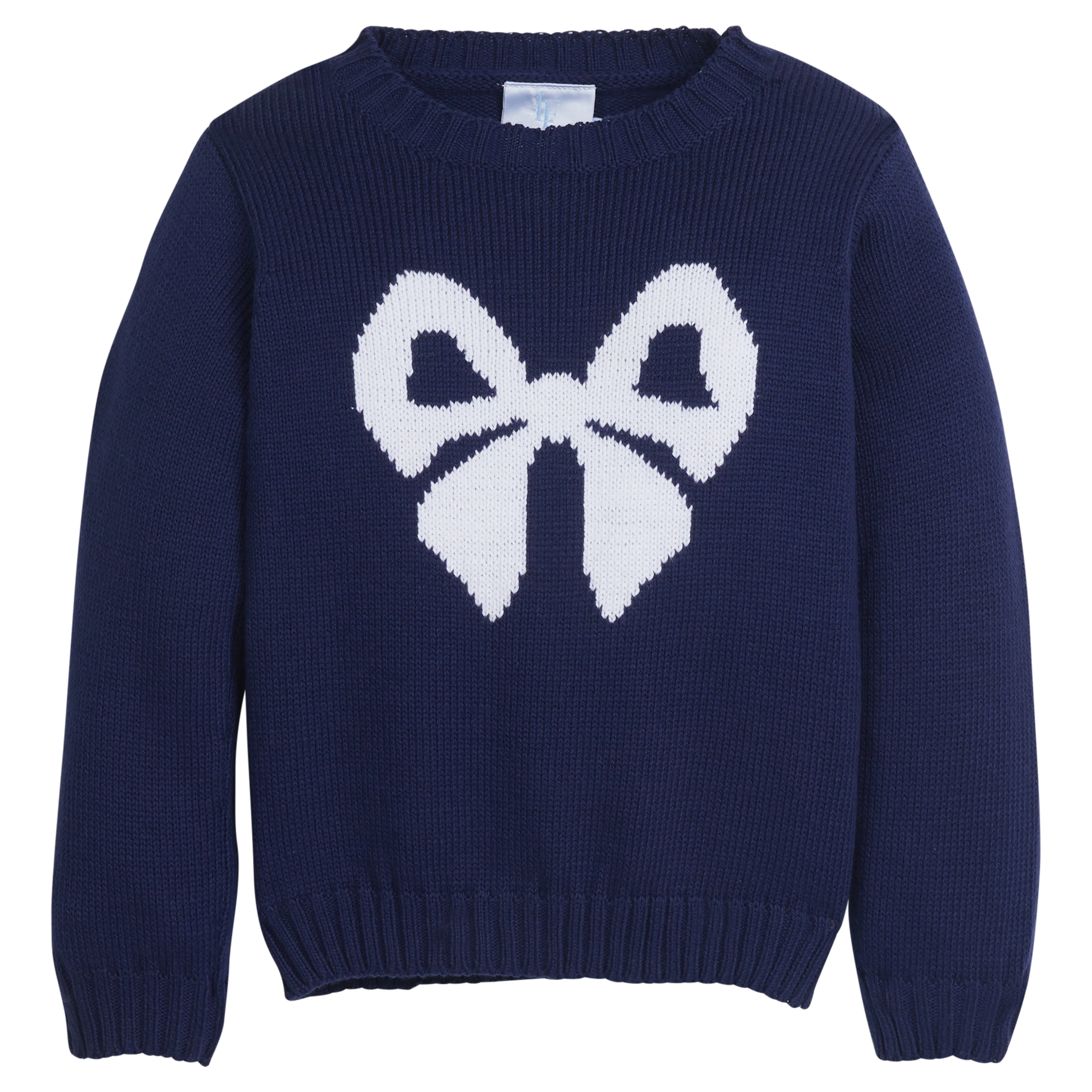 Intarsia Sweater - Navy Bow