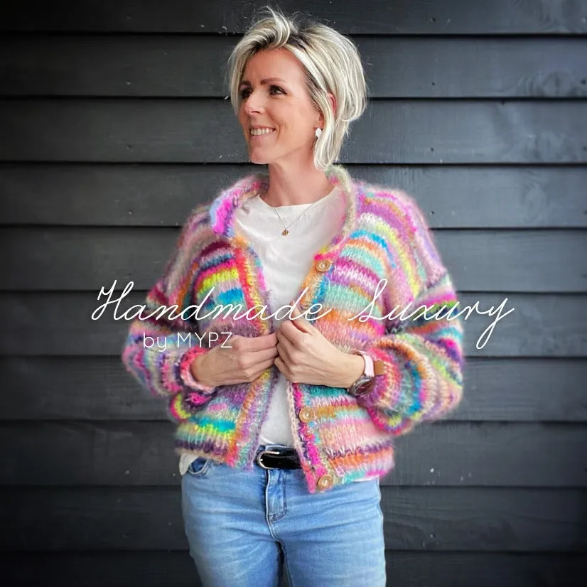 Knitting kit – MYPZ Short Light Mohair Scrap Yarn Cardigan No10 (ENG-NL)