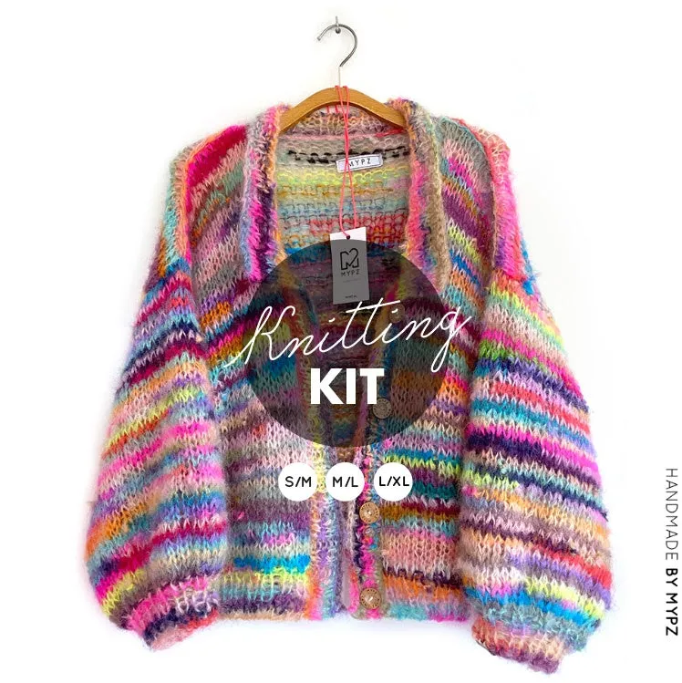 Knitting kit – MYPZ Short Light Mohair Scrap Yarn Cardigan No10 (ENG-NL)