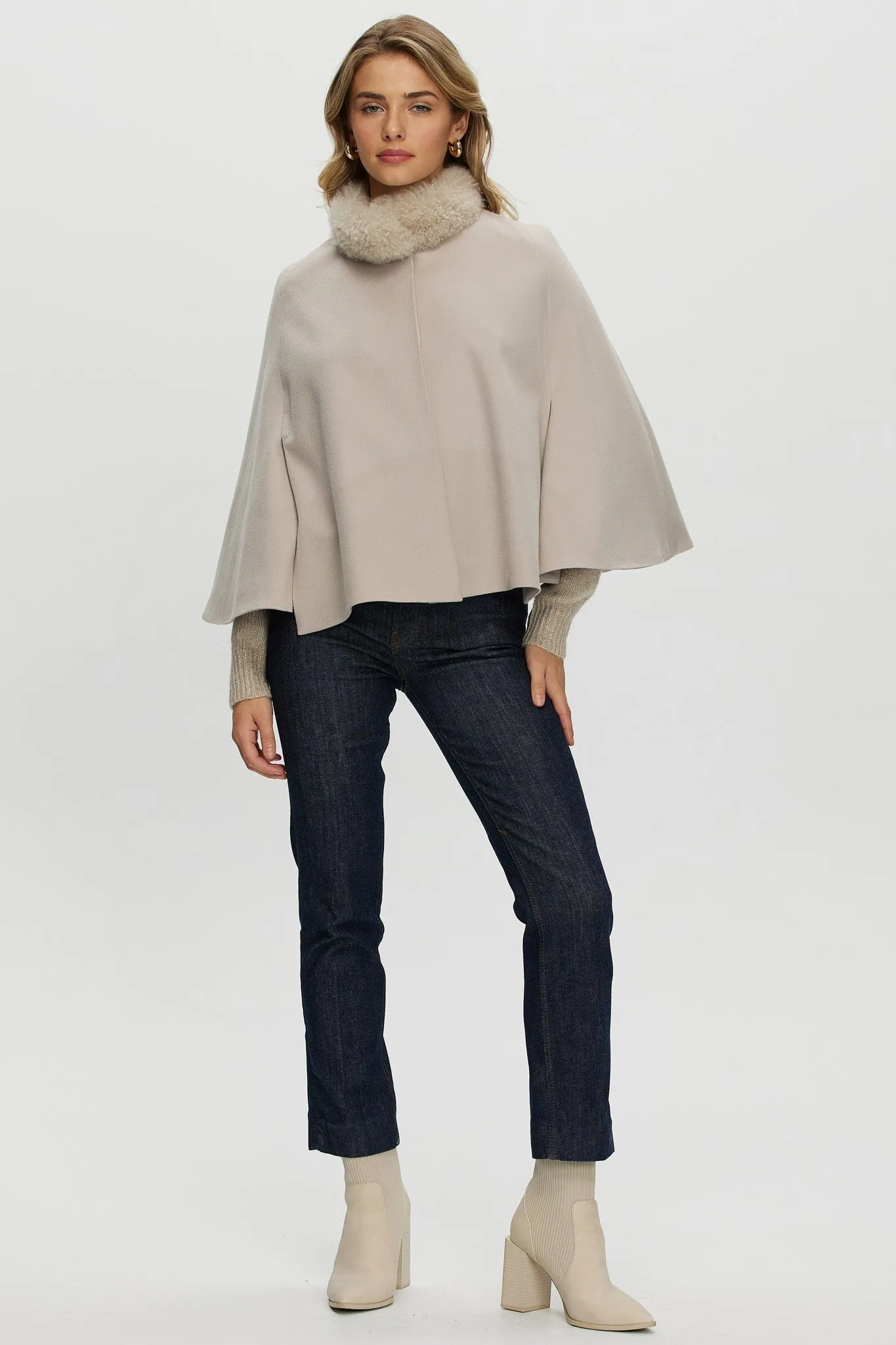 Loro Piana Cashmere Cape with Select Cashmere Goat Collar