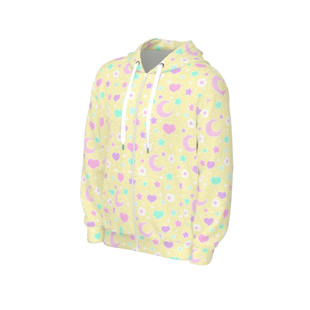 Magical Spring All-Over Print Unisex Zip Hoodie Sweatshirt (Yellow)