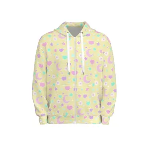 Magical Spring All-Over Print Unisex Zip Hoodie Sweatshirt (Yellow)