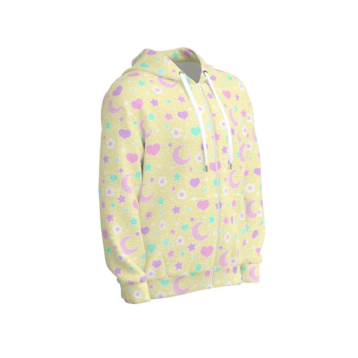 Magical Spring All-Over Print Unisex Zip Hoodie Sweatshirt (Yellow)