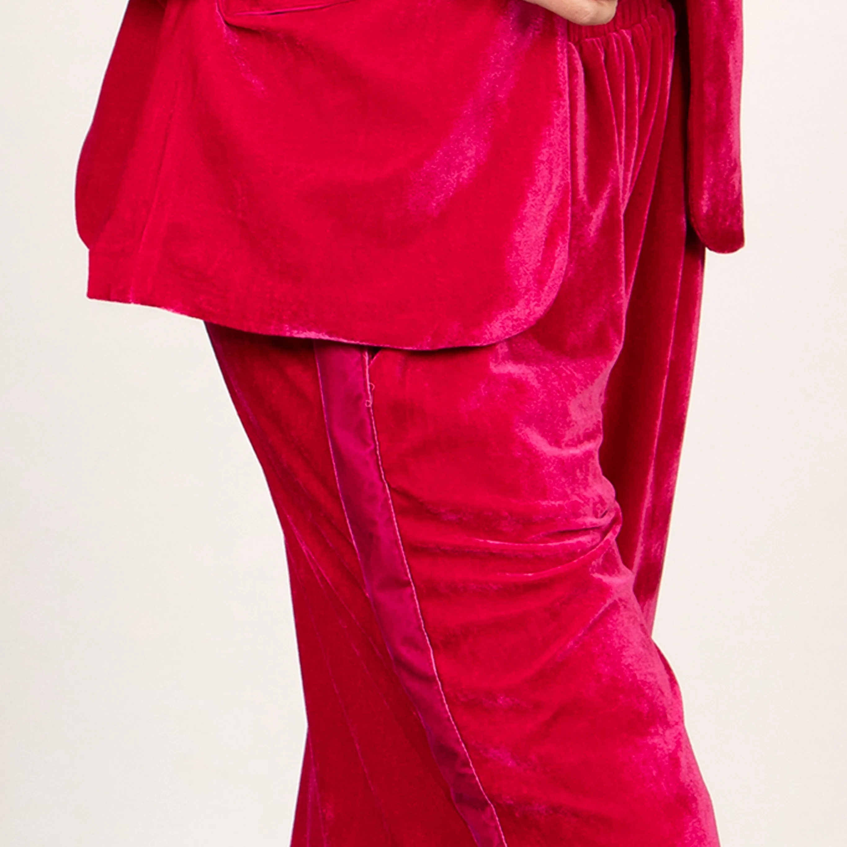 Max Wide Leg Trousers - Pink, Velvet