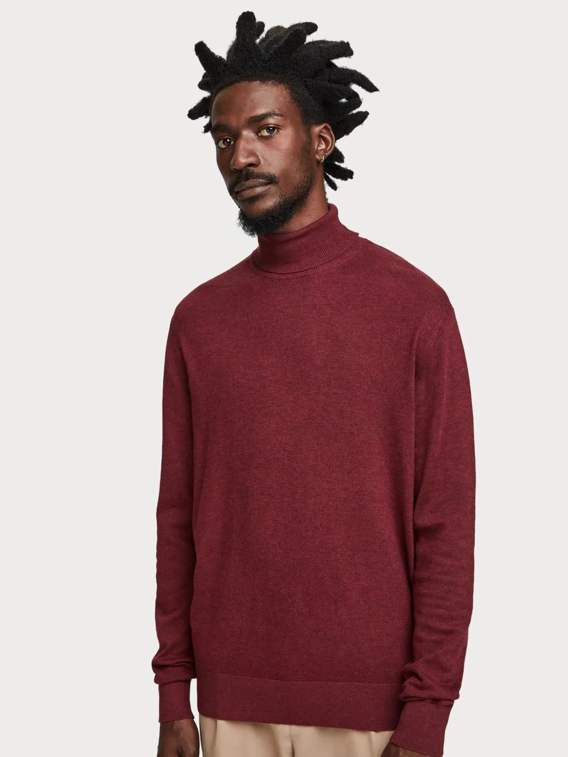 Melange Turtleneck (Maroon)