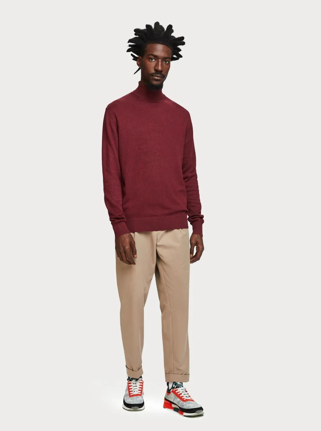 Melange Turtleneck (Maroon)