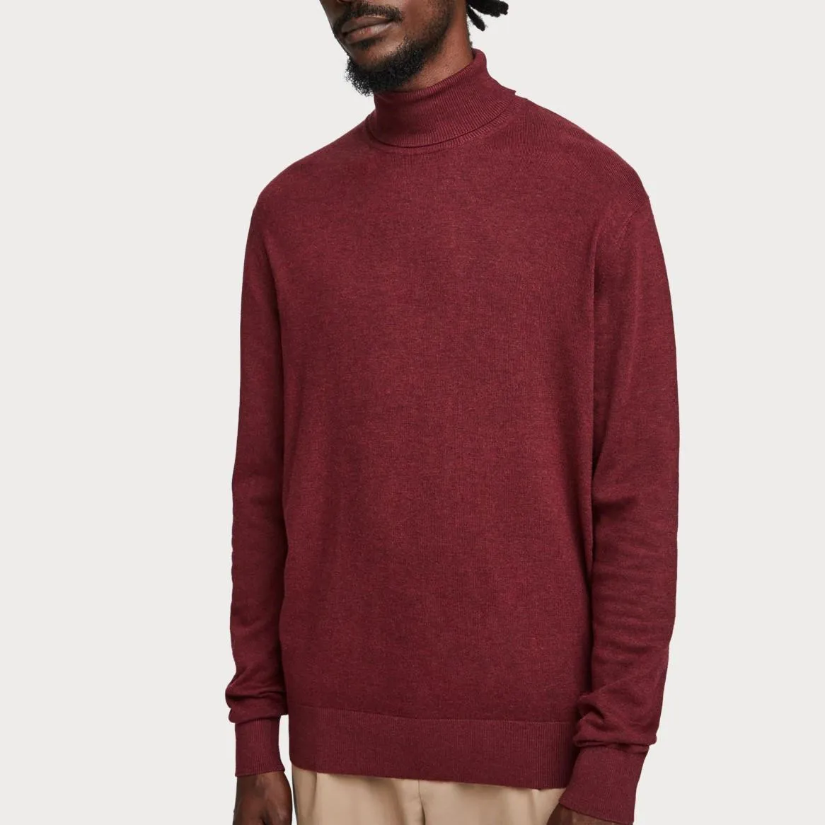 Melange Turtleneck (Maroon)