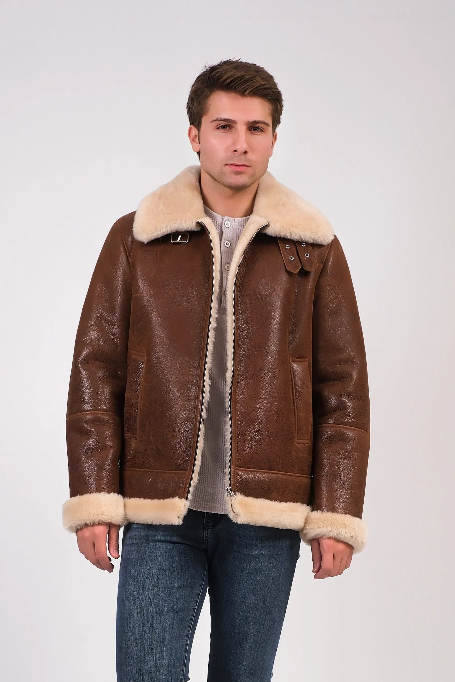 Men's Leather Sheepskin Jacket