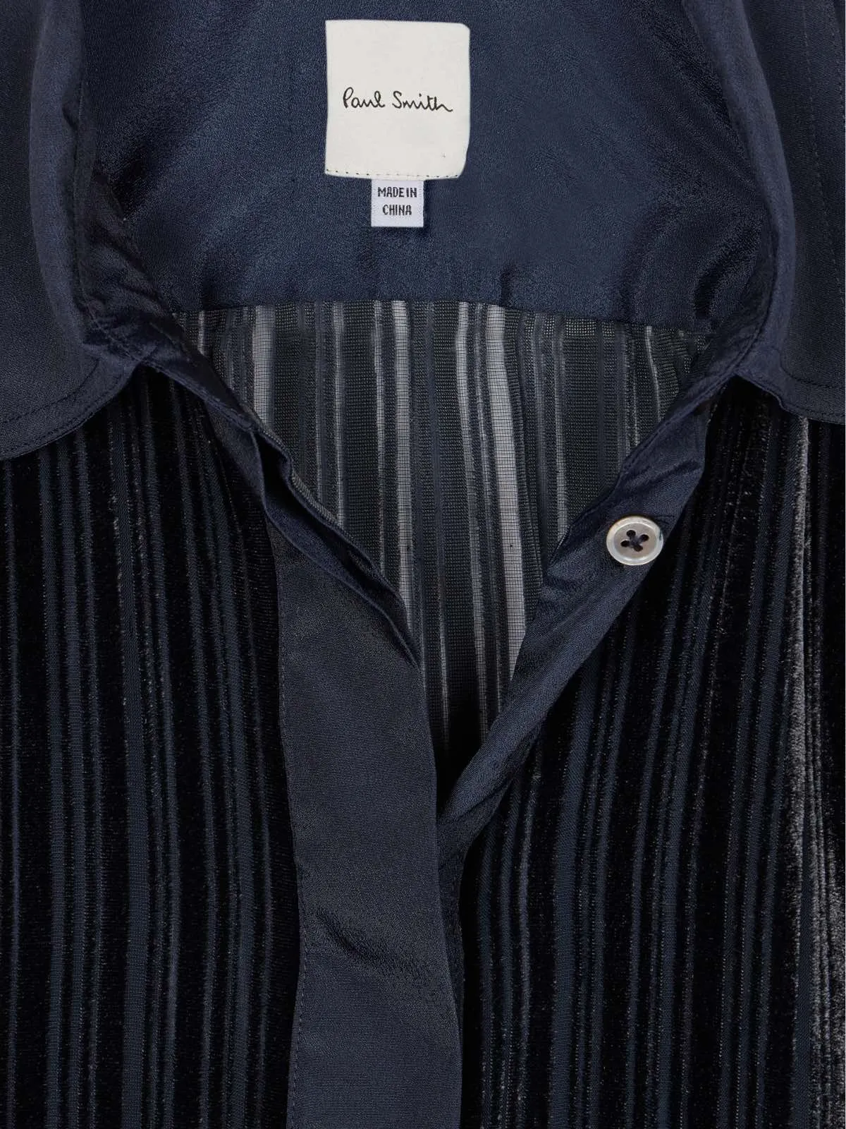 Paul Smith Women's Navy 'Shadow Stripe' Velvet Shirt