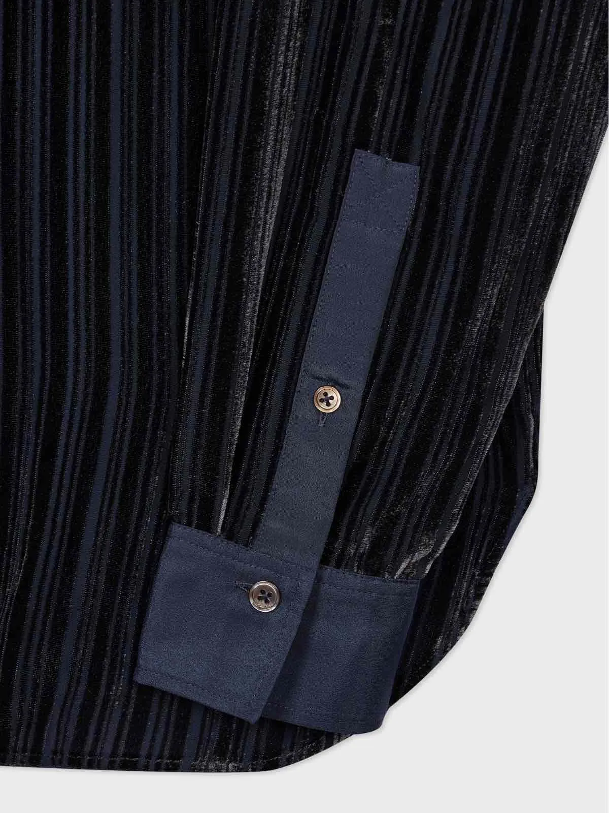 Paul Smith Women's Navy 'Shadow Stripe' Velvet Shirt