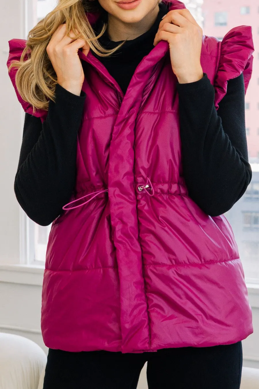 Pep in Your Step Puffer Vest - Magenta