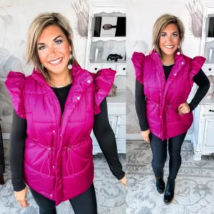 Pep in Your Step Puffer Vest - Magenta