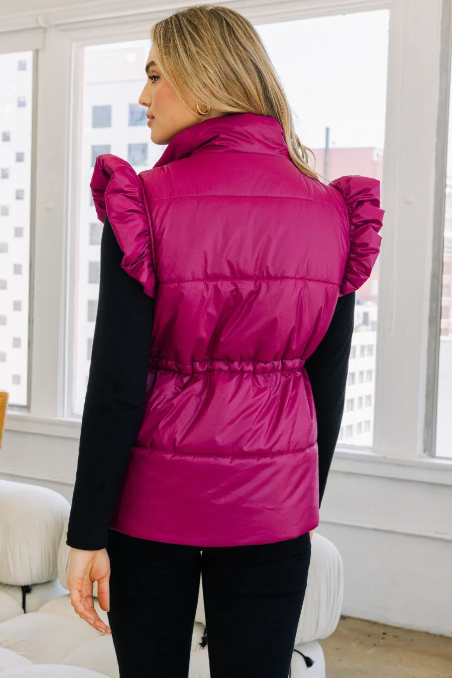 Pep in Your Step Puffer Vest - Magenta