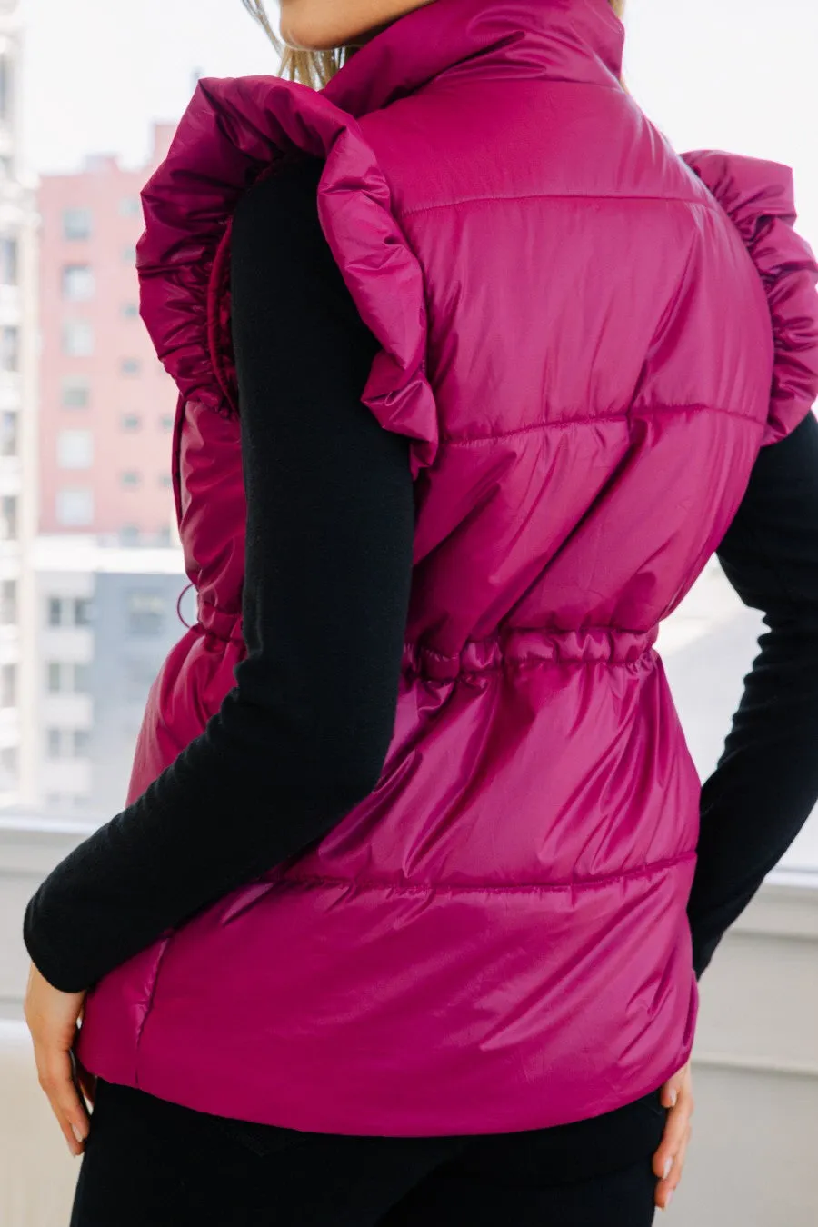 Pep in Your Step Puffer Vest - Magenta