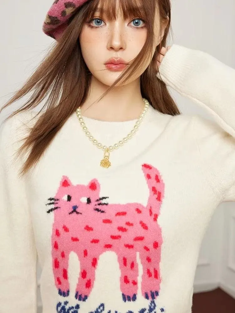 Pink Cat Sweater