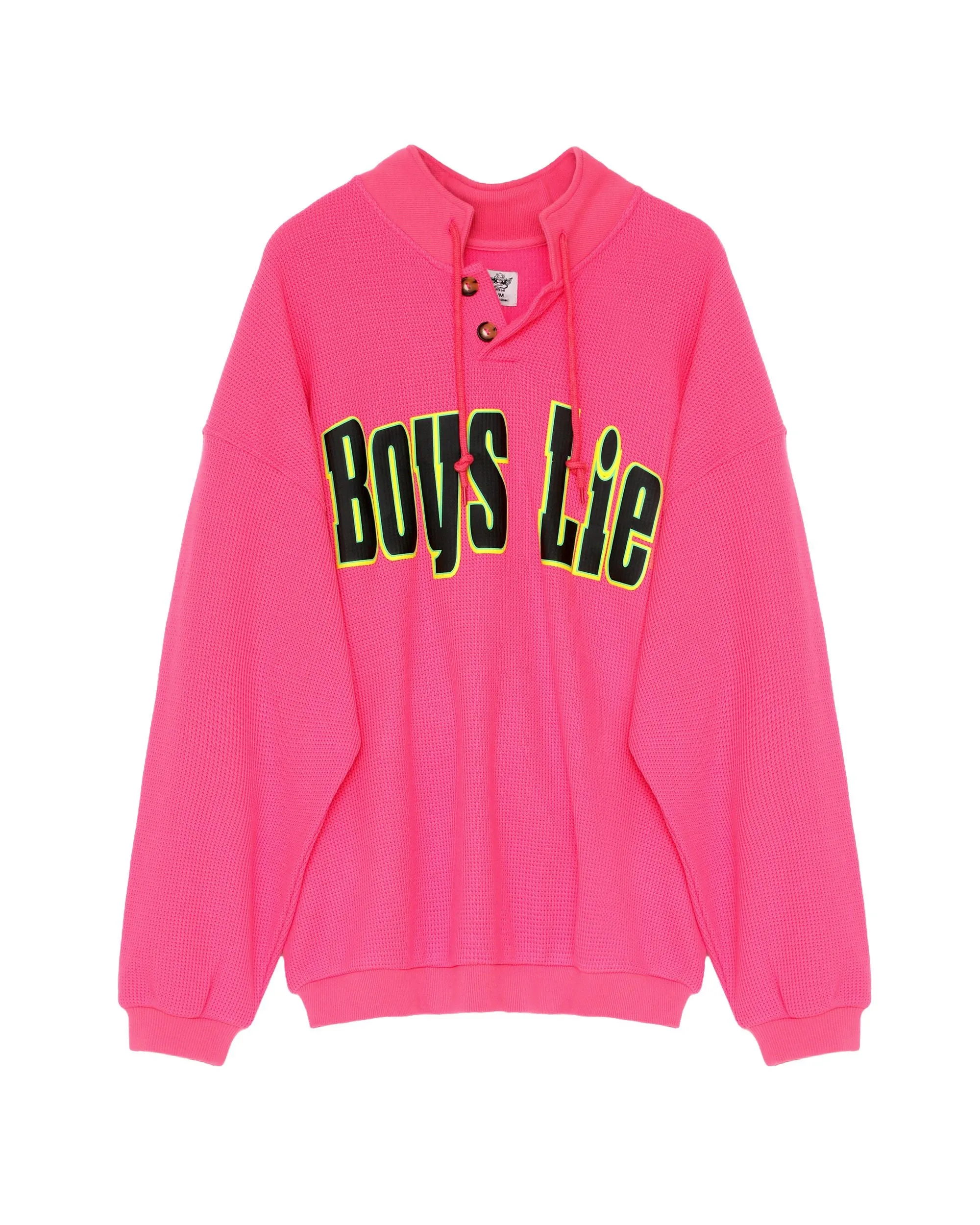 Spunk Thermal Henley Crewneck Neon Pink