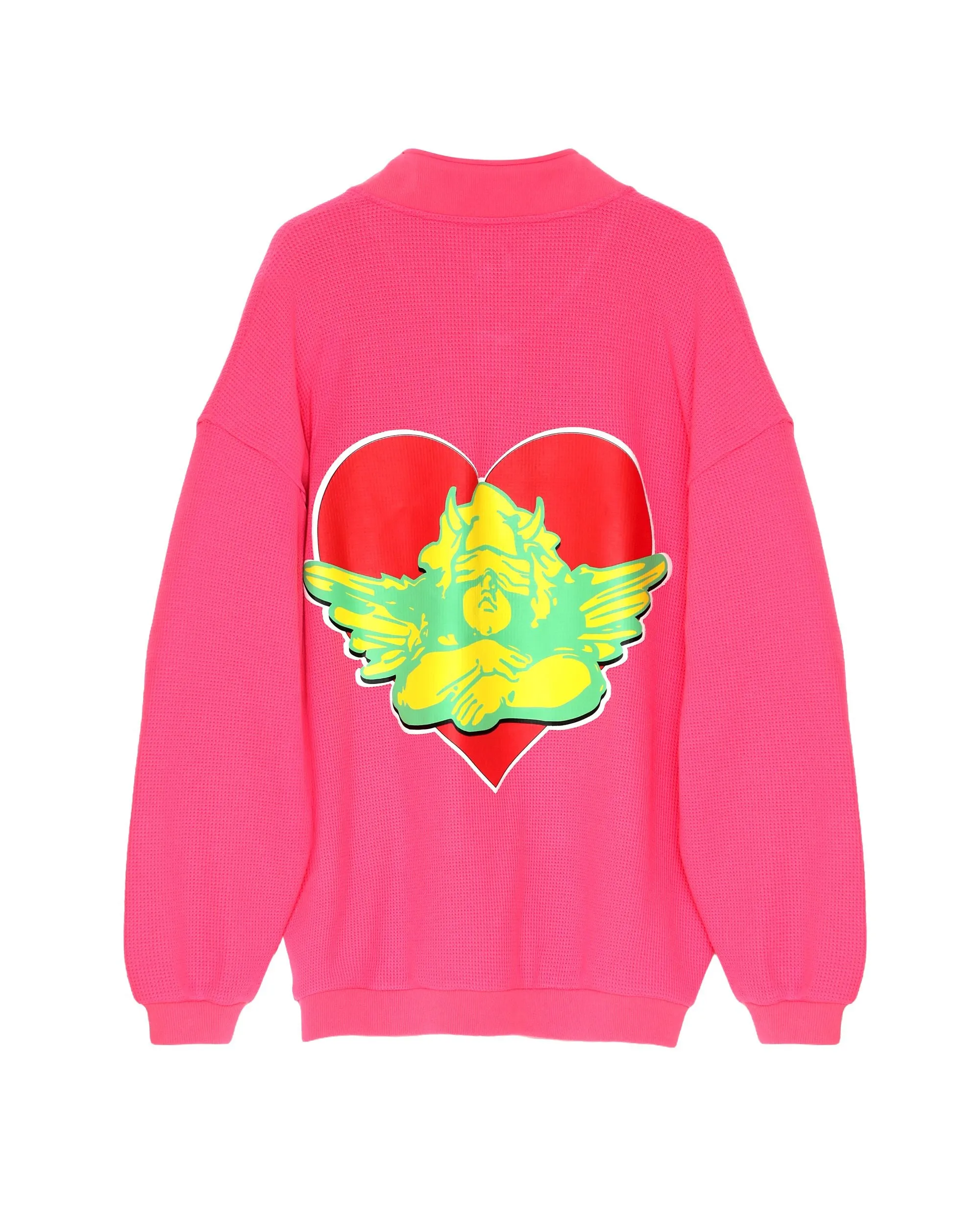 Spunk Thermal Henley Crewneck Neon Pink