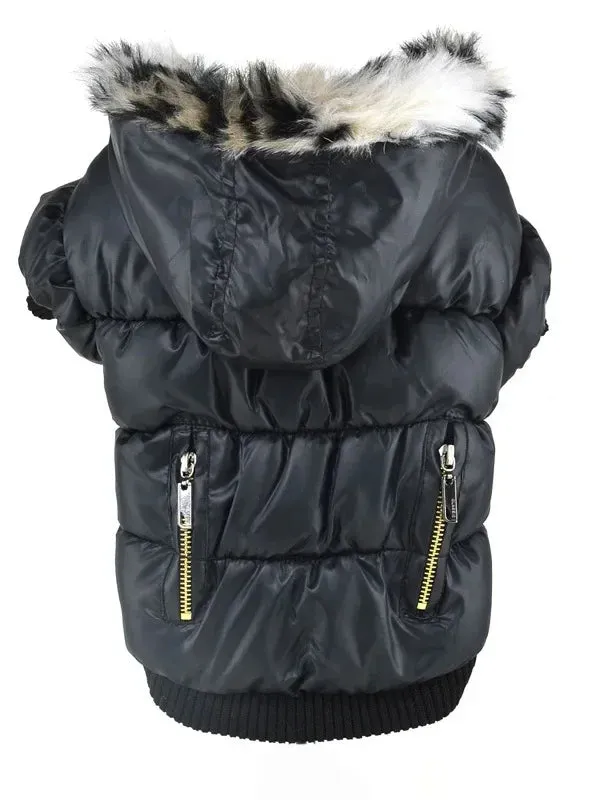 Stay Warm and Stylish with Pet Autumn and Winter Coats: Hooded Casual Warm Fur Collar Dog Clothing with Two-Legged Teddy Cotton Jacket - The Ultimate Choice for a Cozy Winter Wardrobe!