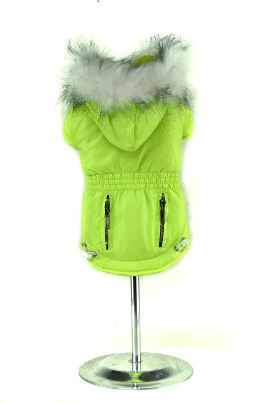 Stay Warm and Stylish with Pet Autumn and Winter Coats: Hooded Casual Warm Fur Collar Dog Clothing with Two-Legged Teddy Cotton Jacket - The Ultimate Choice for a Cozy Winter Wardrobe!