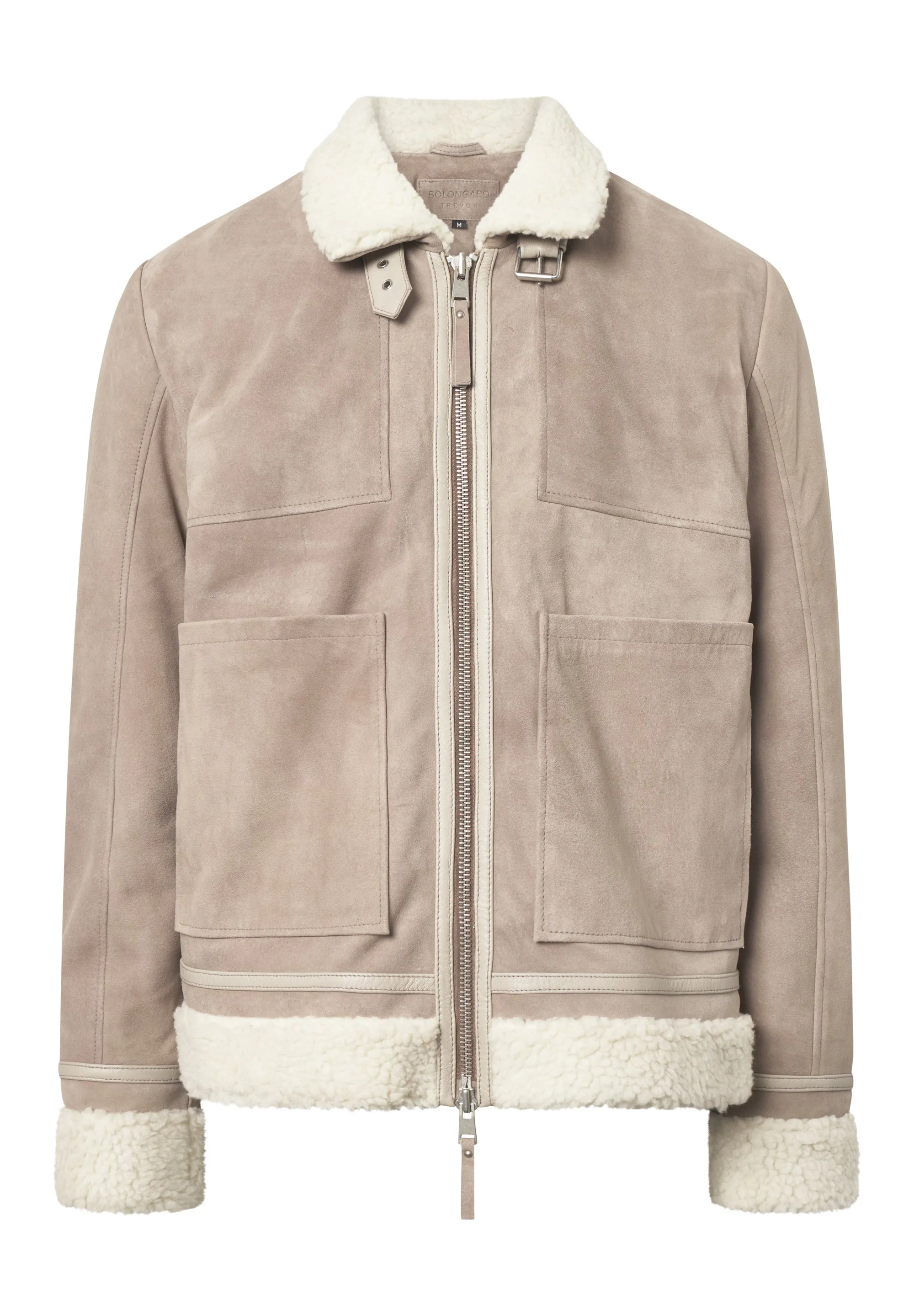 Suede Shearling Patch Jacket