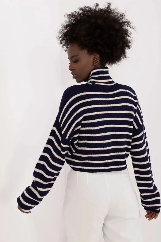 Turtleneck Badu Top Navy Blue