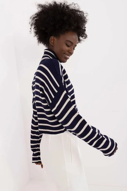 Turtleneck Badu Top Navy Blue