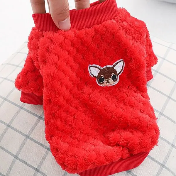 Warm Fleece Pet Clothes: Cute Fruit Print Coat for Small Medium Dog Cat - Teddy French Bulldog Chihuahua Winter Outfit