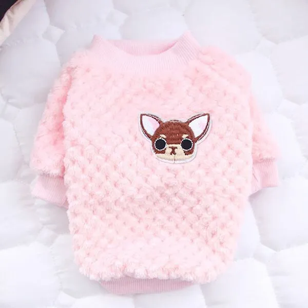 Warm Fleece Pet Clothes: Cute Fruit Print Coat for Small Medium Dog Cat - Teddy French Bulldog Chihuahua Winter Outfit