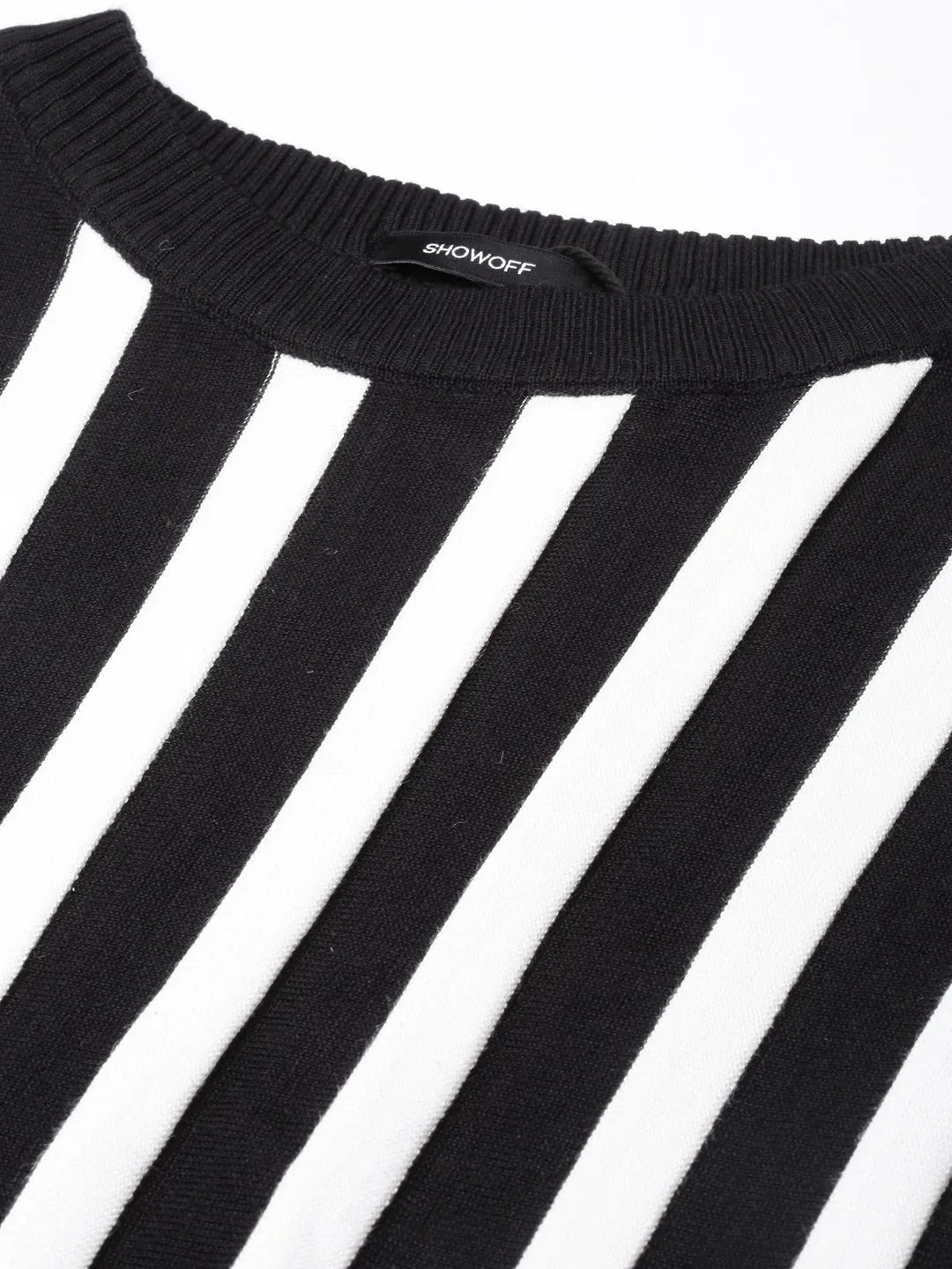 Women Black Vertical Stripes Top