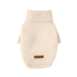 wool blend turtleneck sweater - beige