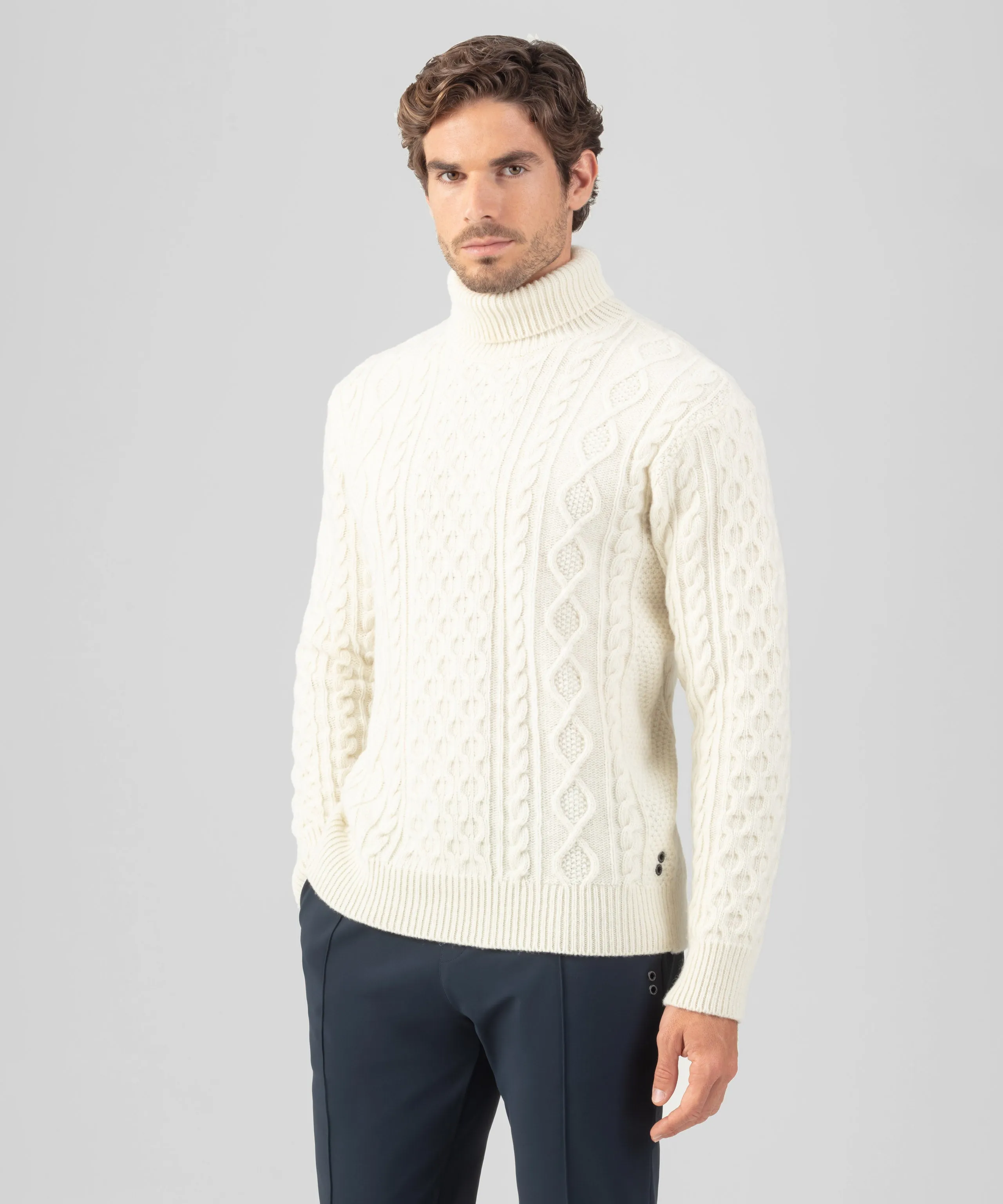 Wool Cashmere Telemark Sweater Turtle Neck: Off White